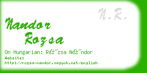 nandor rozsa business card
