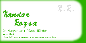 nandor rozsa business card